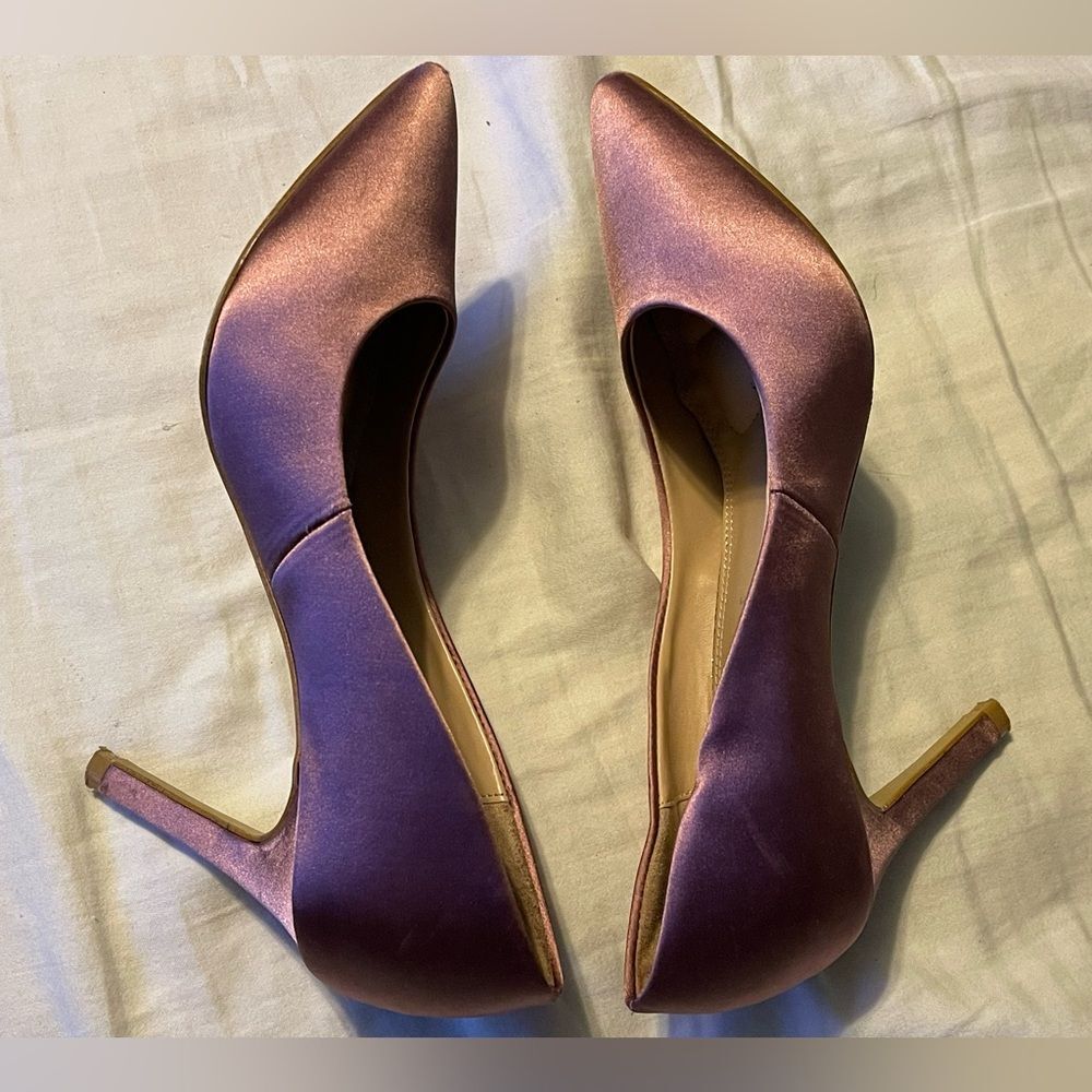 Elegant Satin Stiletto Heels - Purple